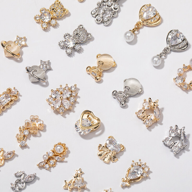 HNUIX – nœud de bijoux pour ongles, strass, accessoires de manucure Super Flash, gemme pendentif en Zircon, diamant, décoration d'ongles, 2 pièces, 2022