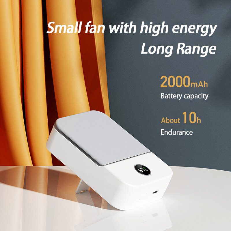 Xiaomi Mini Display digitale Hanging Neck Fan portatile USB ricaricabile 3 velocità Mute Personal Waist Clip on Fan Summer Air Cooler