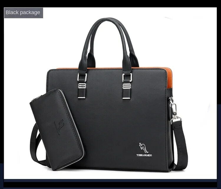 2024 neue Herren Business Pu Leder Handtasche für Herren große Kapazität Umhängetasche Herren Laptop Reisebüro Aktentasche