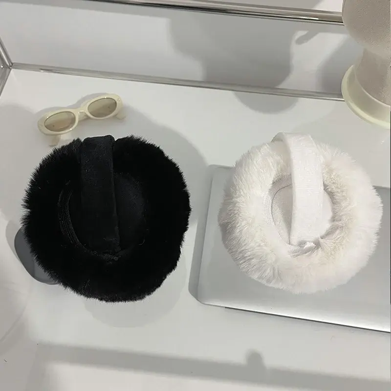 New Plush Kawaii Bow Earmuffs Korean Design Foldable Women Winter Warm Thickened Ear Protection Cycling Earbags Y2k Accessories