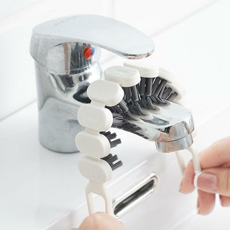 Сгибаемая щетка для кухни ванной комнаты, направляющая для оконных канавок, инструмент для чистки, практичная станция для мытья, направляющая, щетка для канавок
