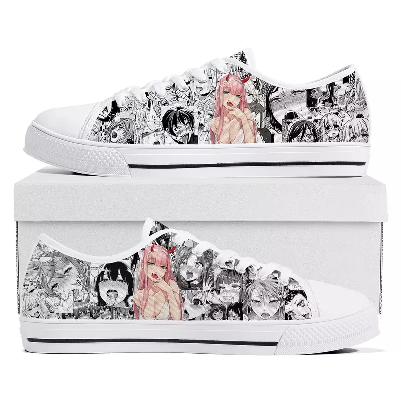Cartoon A-Ahegaos Low Top Sneakers Mens Womens Teenager Canvas High Quality Sneaker Casual Custom Made Shoes Customize DIY Shoe