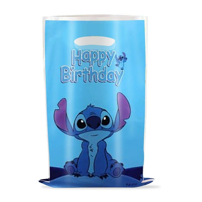 Stitch-bolsas de dulces con temática de dibujos animados para niños y niñas, bolsas de botín con decoración de feliz cumpleaños, regalos sorpresa, 10 unidades por lote