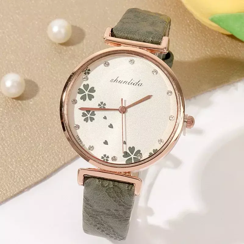 Relógio feminino de pulso de quartzo simples, relógio feminino elegante, presente para meninas e estudantes cotidianos