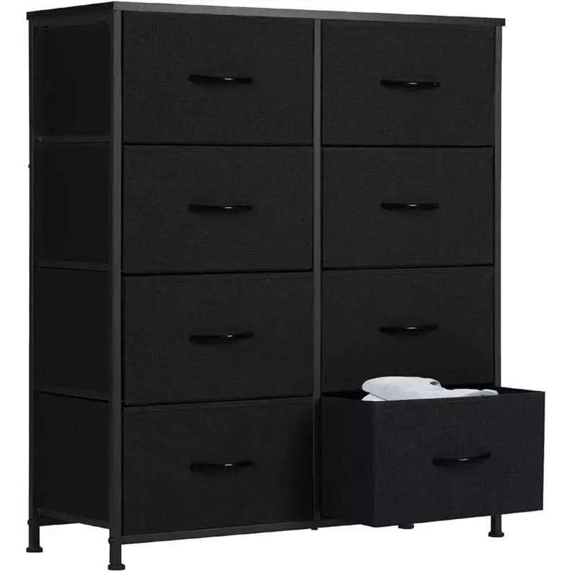 Dresser, Bedroom Drawer Vanity Storage Drawer, Fabric Storage Tower with 8 Drawers, Dressing Cabinet with Steel Frame