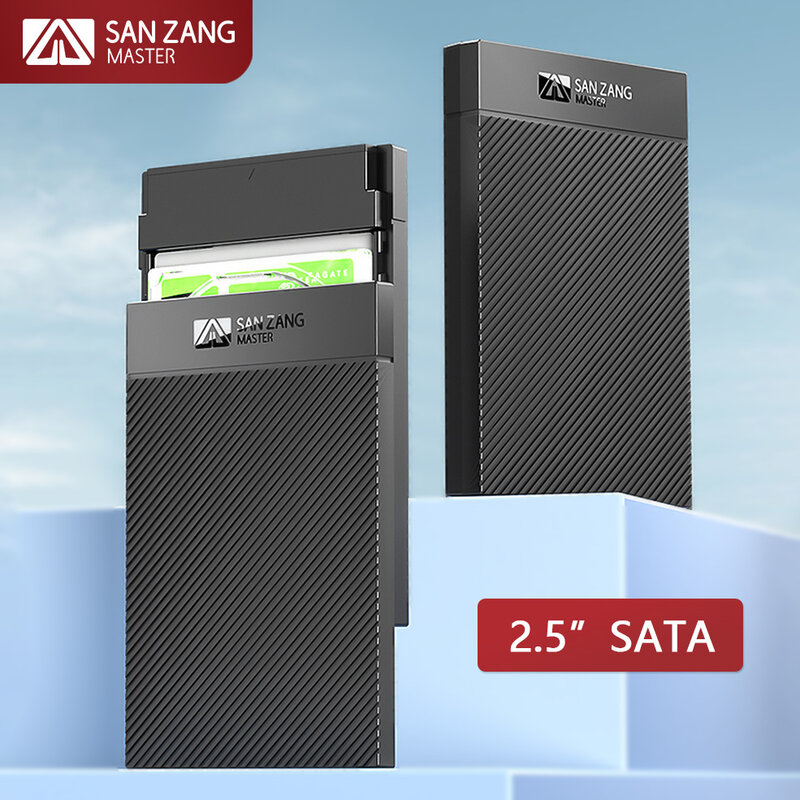 SANZANG 2.5 inch USB 3.0 Hard Drive Case SATA SSD Enclosure Type C 6Gbps HDD Storage Box Hard Disk Cover for PC Laptop Computer