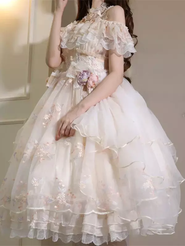 Женское винтажное платье миди в стиле «лолита»