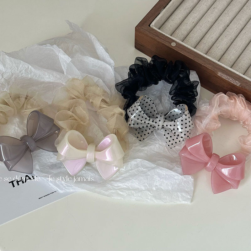 Корейская версия Завязки для волос Dian в виде милых конфетных цветов, 3D завязка-бабочка, резинка для волос с конским хвостом, украшение для волос, лента для большого кишечника