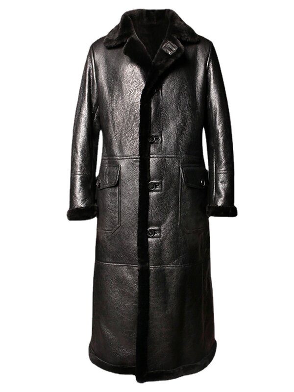 男性用の暖かい革のジャケット,オリジナルの天然毛皮のコート,冬のコートとジャケット,130cm, 2023, 2023