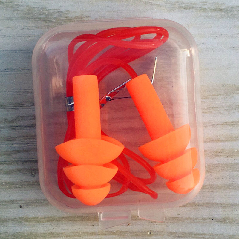 Tampões auriculares macios embalados na caixa, 1 peça, 1 peça, para redução de ruído, com corda pvc, para nadar e dormir
