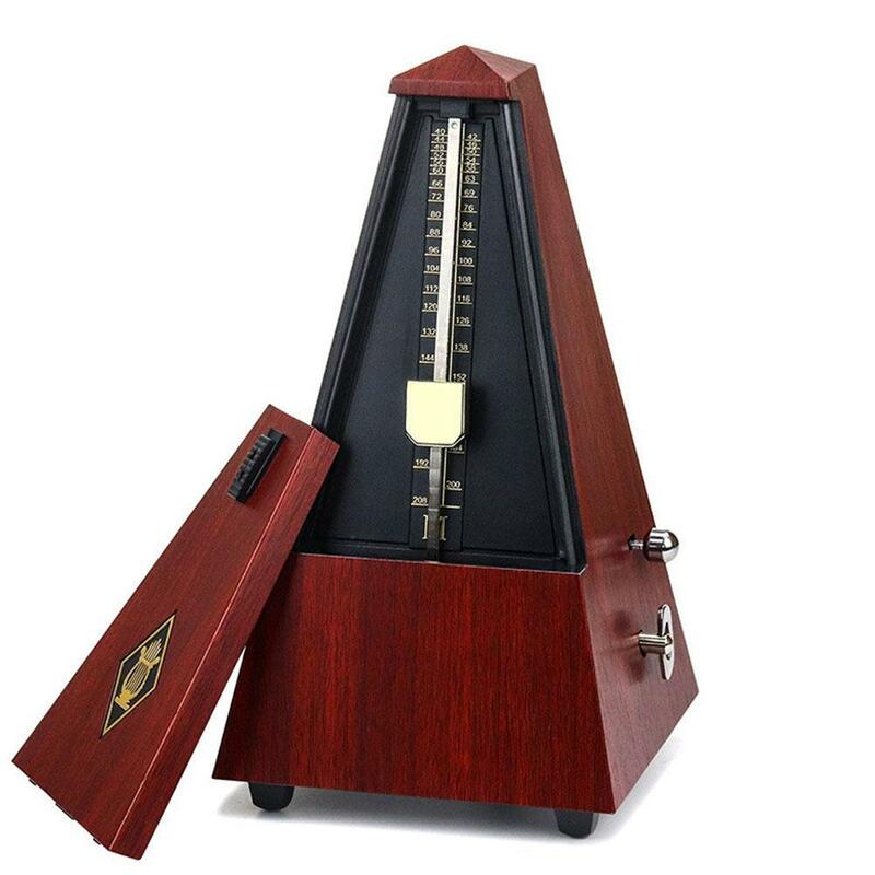 Metrónomo mecánico antiguo de madera de teca, Estilo Vintage, Color madera, temporizador de música para guitarra, Piano, violín, instrumento Musical con cremallera