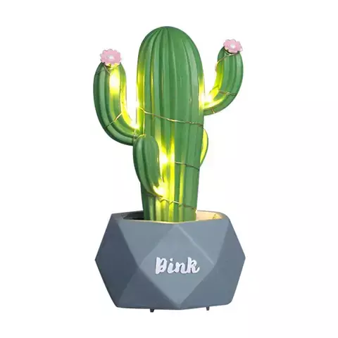 Cute Baby Kids Bedroom Decor Romantic Cactus Table Lamps Night Light Crafts Home Decoration Lighting