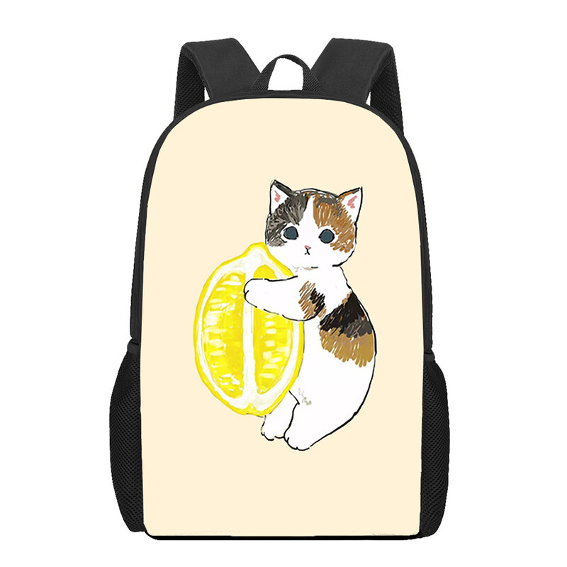 Cute lovely cat food animals 3D Print School Bag Set per ragazze adolescenti borse per libri per bambini primari Satchel per bambini Mochila Infantil