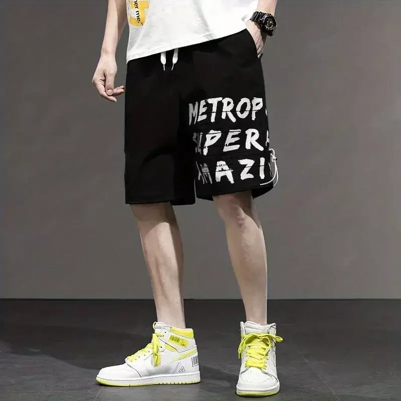 Шорты-карго мужские с карманами, широкие Короткие штаны в стиле хип-хоп, Свободные мешковатые брюки, уличная одежда в стиле Харадзюку