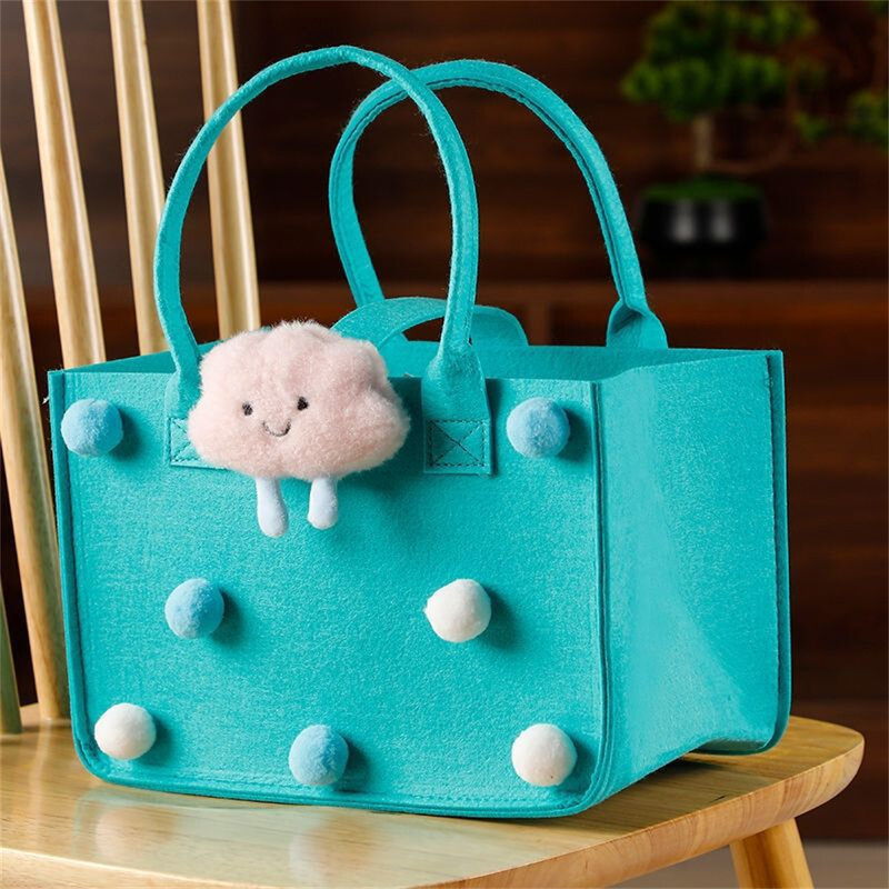 New Felt Bag with Gift Handbag Cartoon Felt Women's Handbag One Hundred Day Banquet Gift Bag Children's Handbag Tote Bags