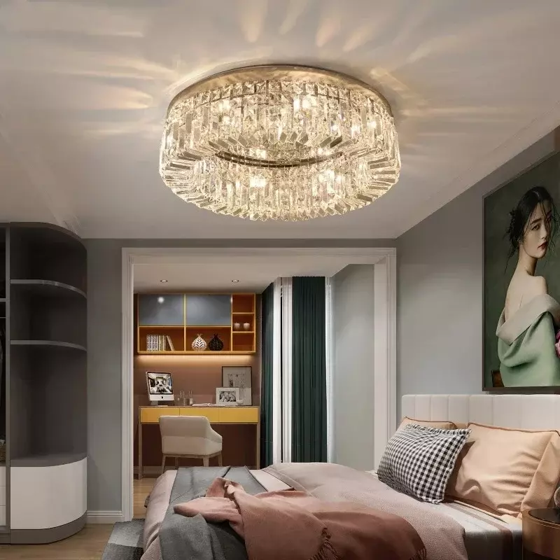 Lampadario a soffitto in cristallo di lusso nordico moderno oro cromato lampada a sospensione a Led per soggiorno camera da letto Hotel Hall decorazioni per interni