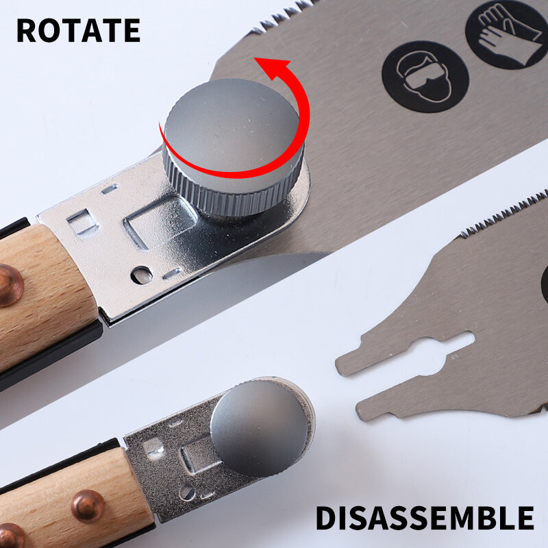 1pc Japanese Hand Saw 3-Edge Teeth Pull Saw SK5 Steel Flush Cut Saw with Non-slip Handle Replaceable Blade for Woodworking Tools