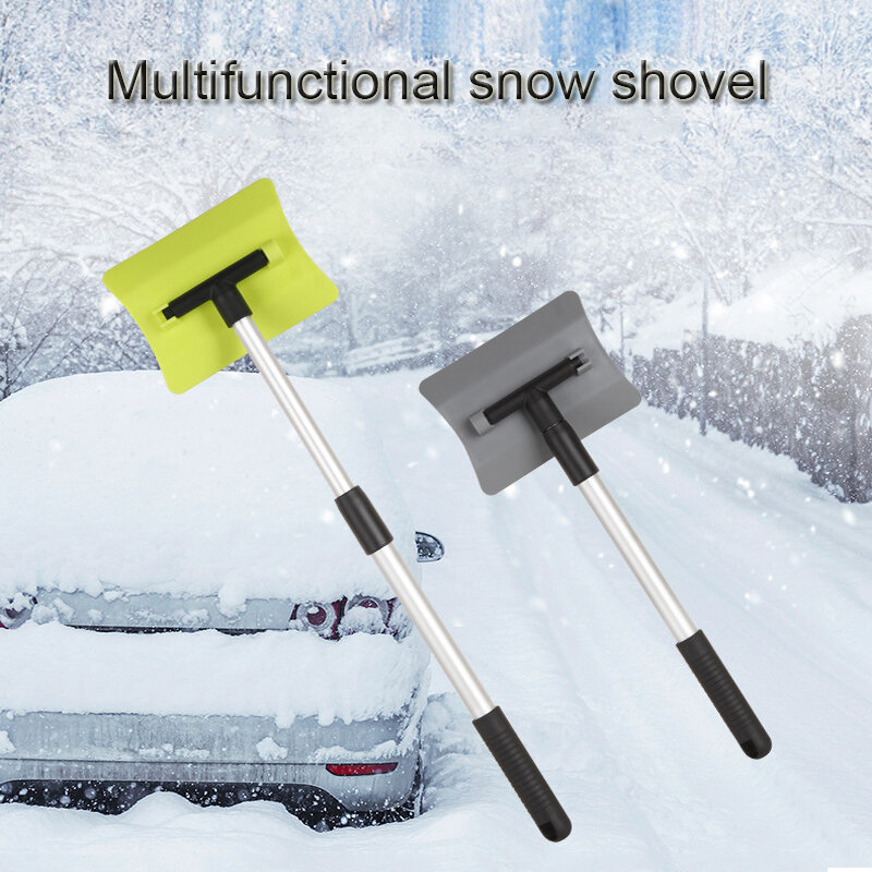 Car Aluminum Alloy Winter Detachable Snow Sweeping Shovel PP Handle Auto Cleaning Brush Ice Scraper Remover Auto Windshield