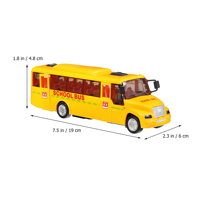 Som e luz ônibus escolar modelo brinquedos para crianças, fundido, puxando para trás, carro, fricção alimentado simulação