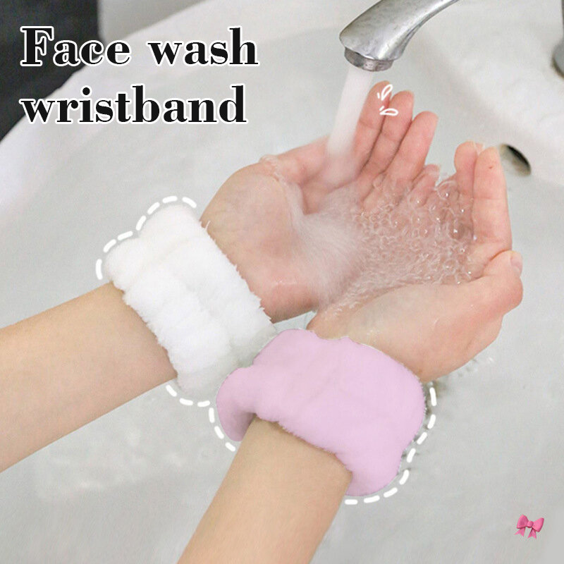 Cintura per il lavaggio del polso braccialetti per asciugamani in morbida microfibra per il lavaggio del viso assorbimento d'acqua lavaggio prevenire l'umidità cinturino da polso