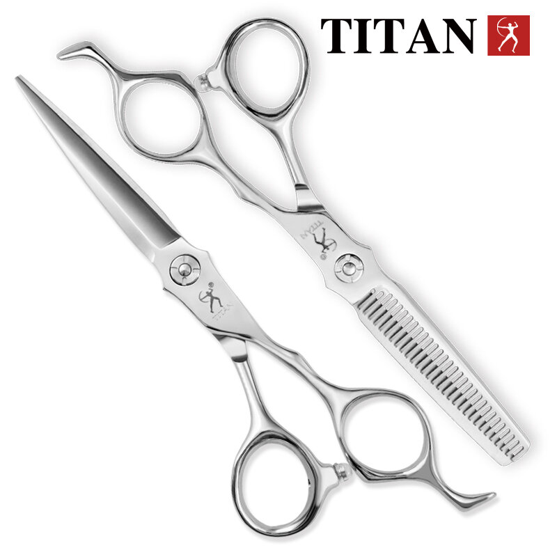 Forbici da parrucchiere professionali Titan forbici da parrucchiere strumento da barbiere per sfoltire il taglio da 6.0 pollici