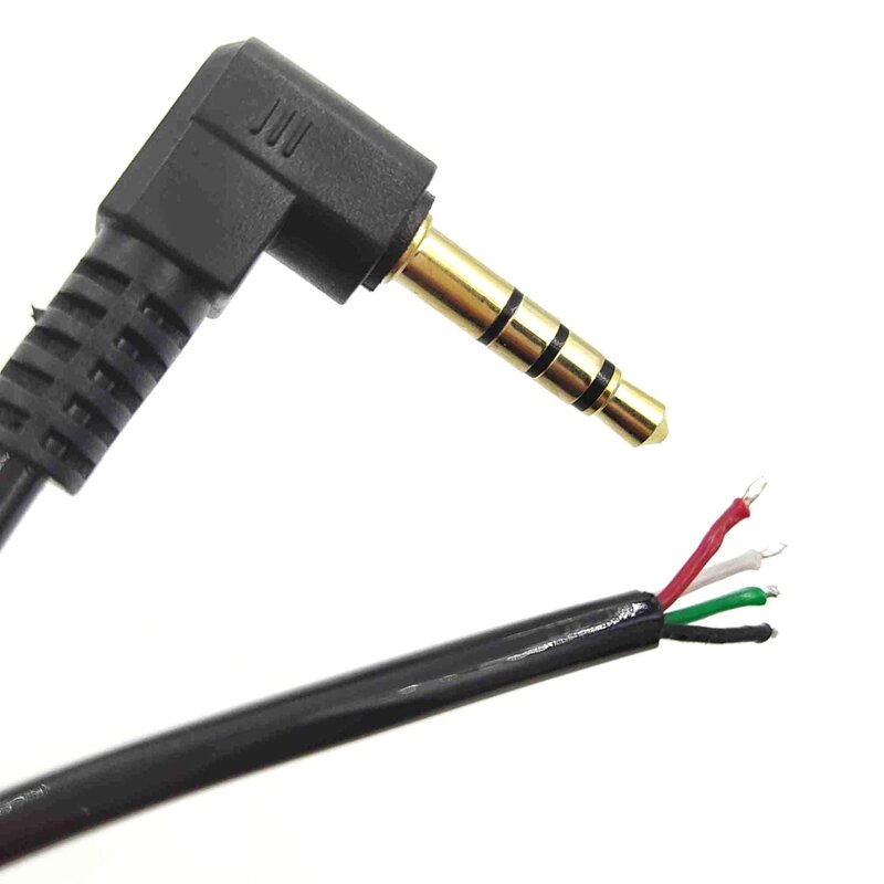 3.5mm 4-pólo que dobra jack cabo de fone de ouvido de vídeo de áudio 4 fios cabo de mola para conectar o cabo da câmera subaquática