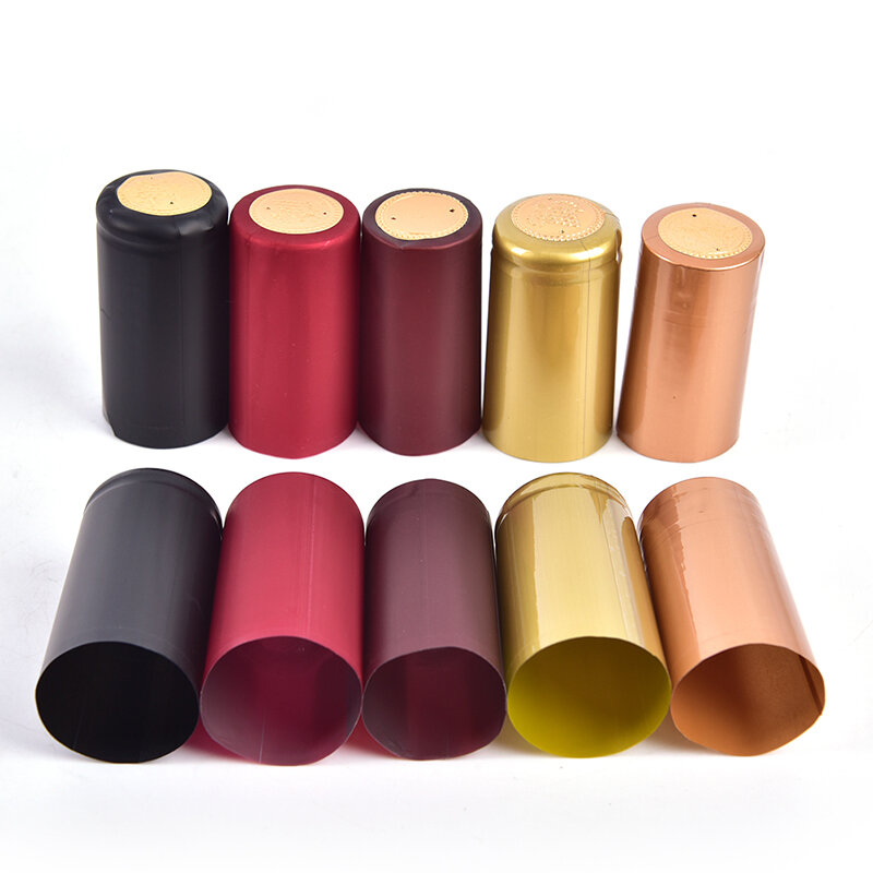 Cubierta de tapa de sellado termorretráctil de PVC, cápsula termorretráctil elaborada en 5 colores, lote de 10 unidades