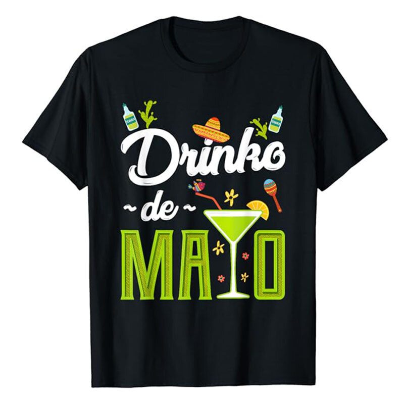 T-Shirt à Manches Courtes pour ixMexicaine, Costume de ixde l'Indépendance, Graphique, Cinco De Mayo, Drinko De Mayo, Fi.C.