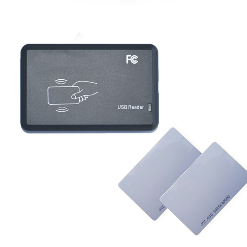 Lector de tarjetas de identificación inteligente, dispositivo con 15 tipos de formato RFID, 125KHZ, EM4100, USB, para evitar unidad, 125KHZ, sistema de Control de acceso de puerta de proximidad