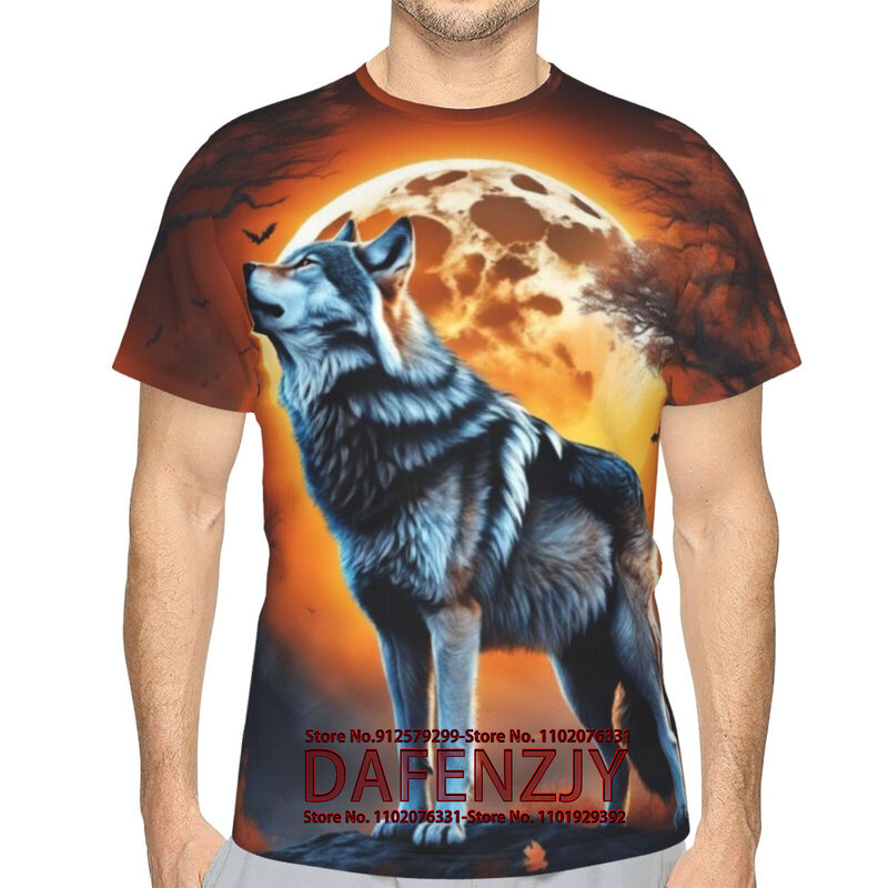 Wolf T Shirt For Mens Animal Print Short Sleeve Top 3D Casual Street Man's T-shirt Oversized Tee Shirt Men Vintage Clothing