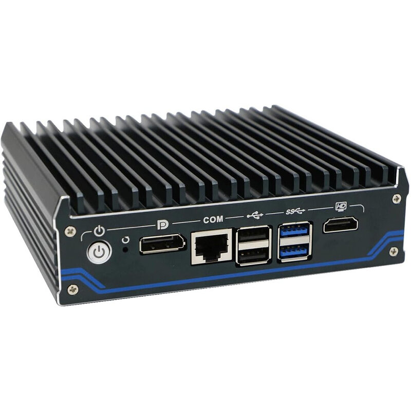 Partaker Fanless Soft Router Intel J6412 Mini PC Micro Firewall 4 x Intel i225-V 2.5G LAN HDMI DP OPNsense Firewall Appliance