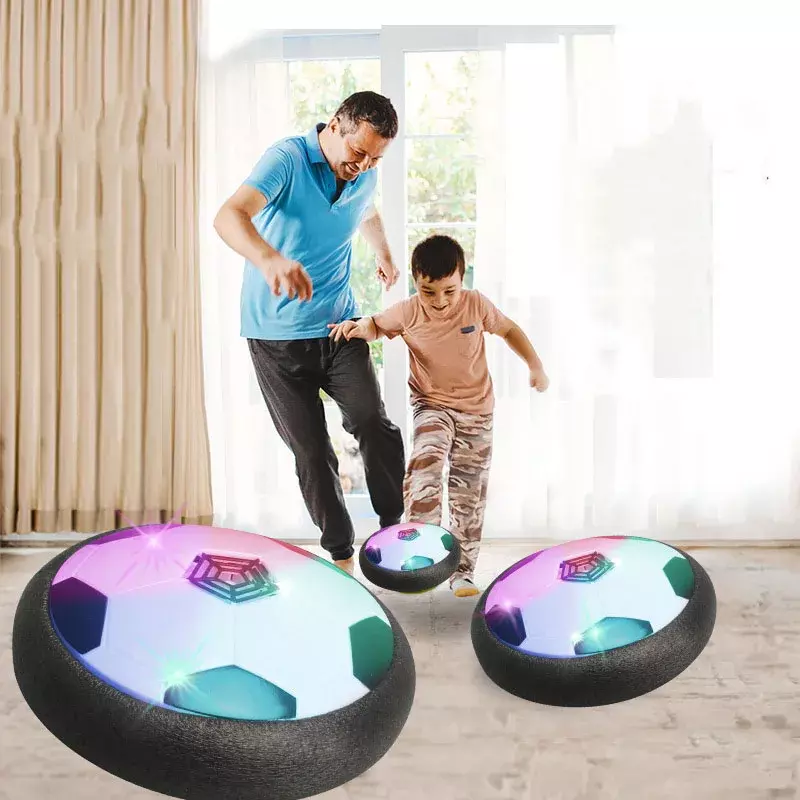 Hover-balón de fútbol flotante con cojín de aire, pelota de fútbol con luz LED, juguetes deslizantes, juegos deportivos para interiores y exteriores, nuevo