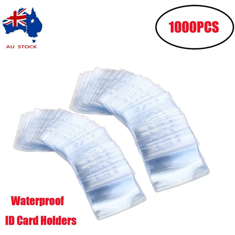 Soporte para tarjeta de identificación, etiqueta Horizontal de plástico impermeable, transparente