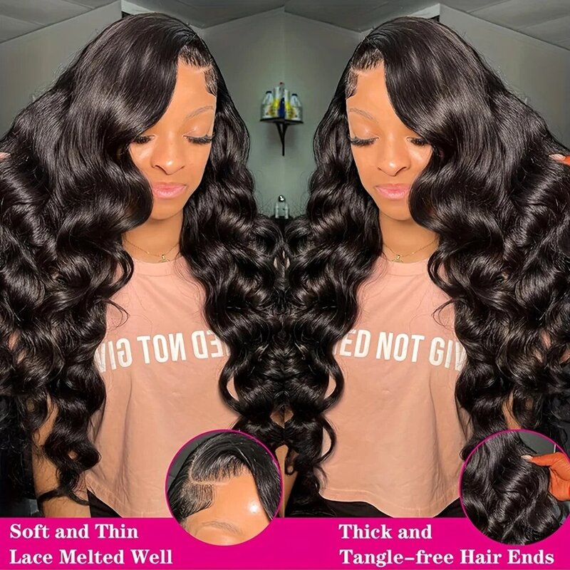 2024 New HD Transparent Lace Frontal Human Hair Wigs - 180% Density Body Wave Pre Plucked with Baby Hair