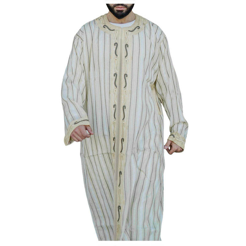Muzułmańskie bluzy męskie Jubba Thobe bliskowschodnie Pakistan szata Abaya szlafrok Saudi Arab męskie Kaftan luźna odzież uliczna Eid Ramadan