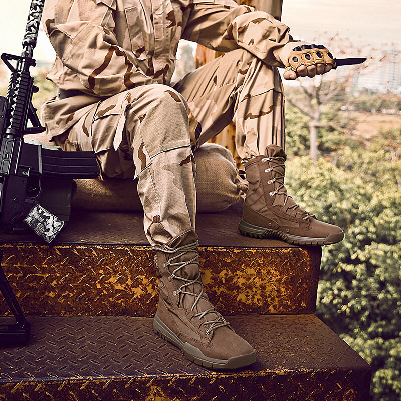 ยุทธวิธีรองเท้าทหารชายพิเศษ Force Desert Combat Boots เดินป่ากลางแจ้งรองเท้าบูทหุ้มข้อผู้ชาย Army Boots รองเท้าบู๊ตผู้ชายรองเท้า