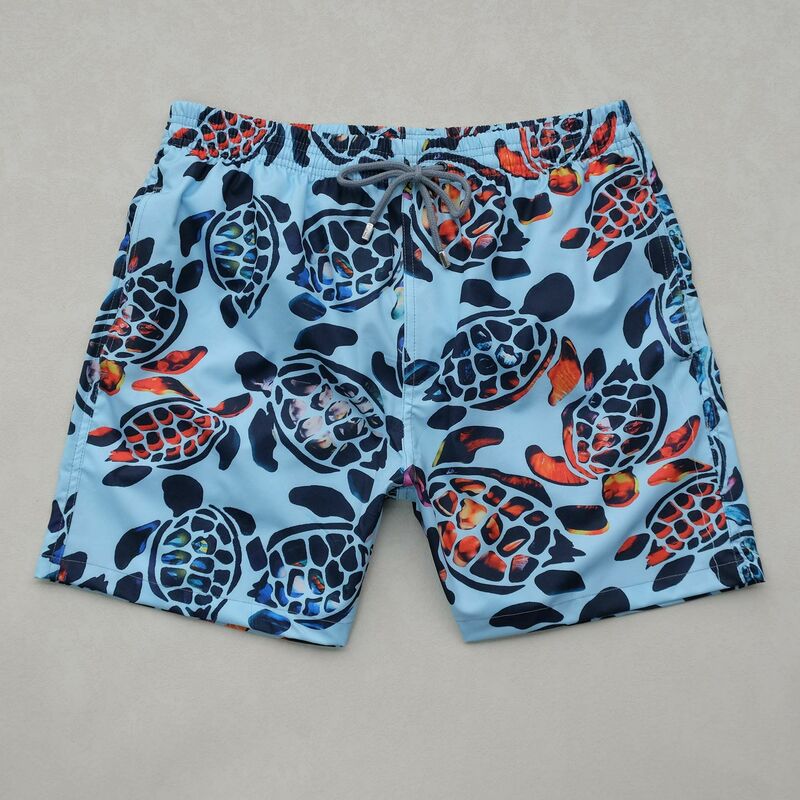2024 New High Quality Men'S Beach Quick Dry Board Shorts Turtles Printed Swimwear Surfs Swim Trunks With Inside Net Layer