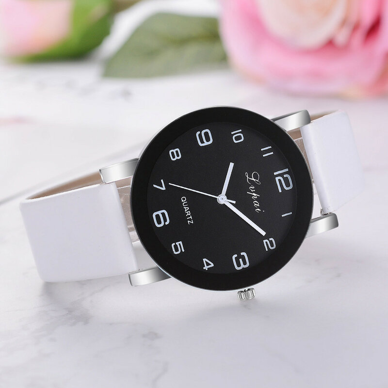 Jam tangan kuarsa modis wanita kelas atas 2024 jam tangan mewah tali kulit jam tangan Digital hadiah wanita Relogio Feminino Relojes