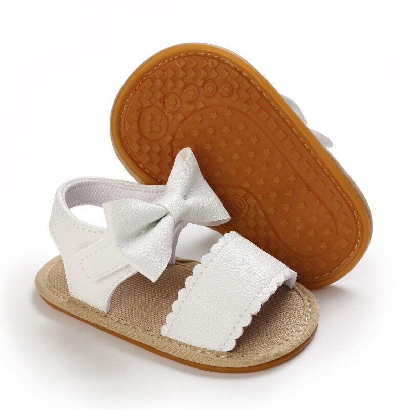 Sandalias de verano para bebé, zapatos de tela antideslizantes, suaves, transpirables, de princesa, para primeros pasos