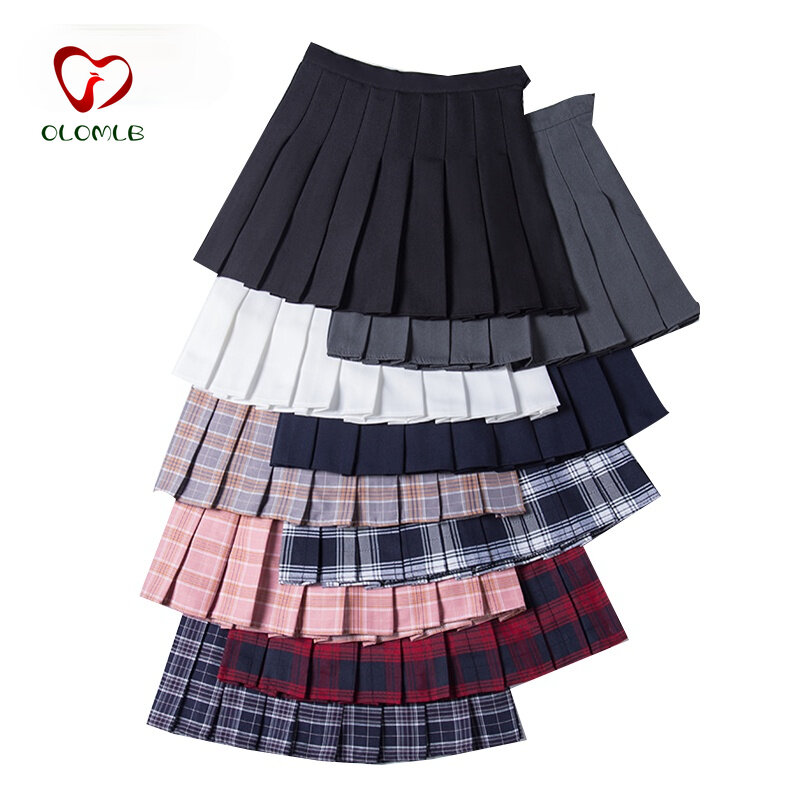 Moda feminina saia preppy estilo xadrez saias de cintura alta chique estudante saia plissada harajuku uniformes senhoras meninas saias de dança