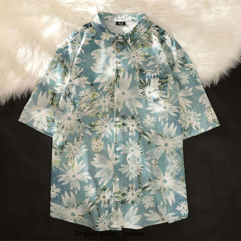 Camisa de poliéster de manga corta, camisa Regular con estampado 3D, Tops para vacaciones en la playa, nueva moda cómoda