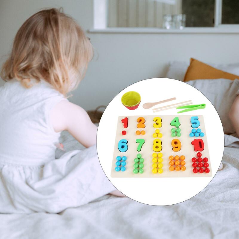 Brightcolor Wooden Beads Game Number Puzzle Education Math Toy for