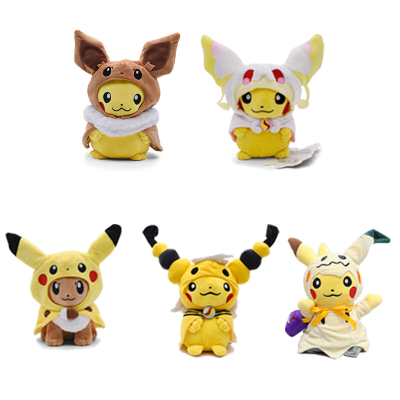 Pokemon Pikachu Cosplay Toys Charizard Snorlax Garchomp Tyranitar Hydreigon Anime Stuffed Plush Cartoon Peluche Dolls