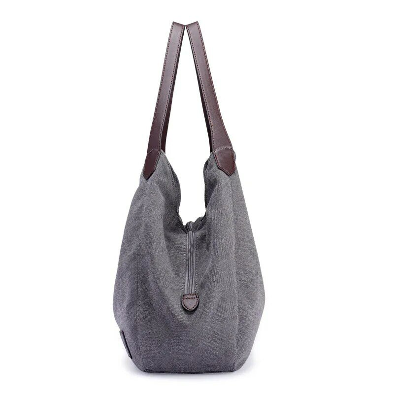 XOUHAM Travel Canvas Handbag Fashion Large Capacity Cotton Shopping Tote Bags 9 Color Reusable Women Shoulder Bag Female Purse