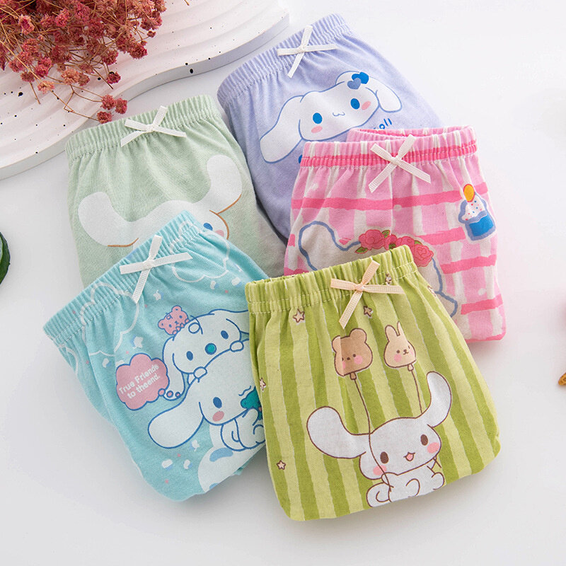 5 pz Sanrio Kuromi biancheria intima per bambini Anime Cartoon Print ragazze slip in cotone Kawaii Cute Baby Shorts bambini regalo di natale