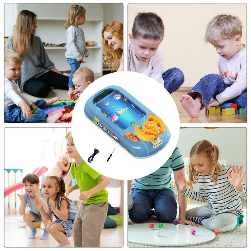 Mainan roda kemudi anak, mainan simulasi berkendara simulasi musik multifungsi, mainan pendidikan mobil balap ulang tahun
