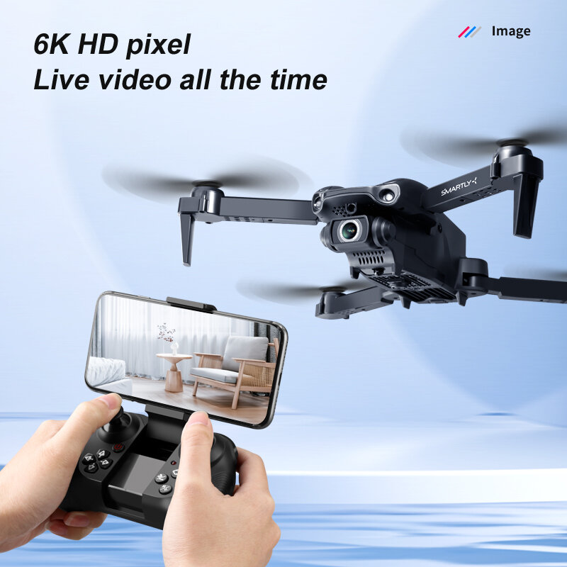 V22 Drone Mini 6K HD Kamera Ganda Fotografi Udara Profesional Mainan Helikopter Quadcopter Remote Control Lipat