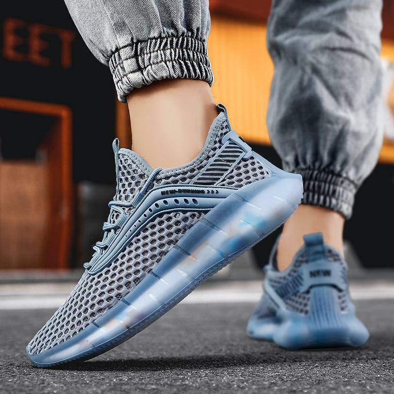 Men's Daily Sports Casual Shoes Breathable Soft Bottom Comfortable Korean Fashion Jogging Shoes Boys Wear-Resistant Work Shoes
