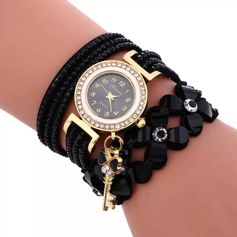 Bracelets en cuir diamant pour femme, montre-bracelet tendance, horloge pour femme, nouvelle mode, livraison directe