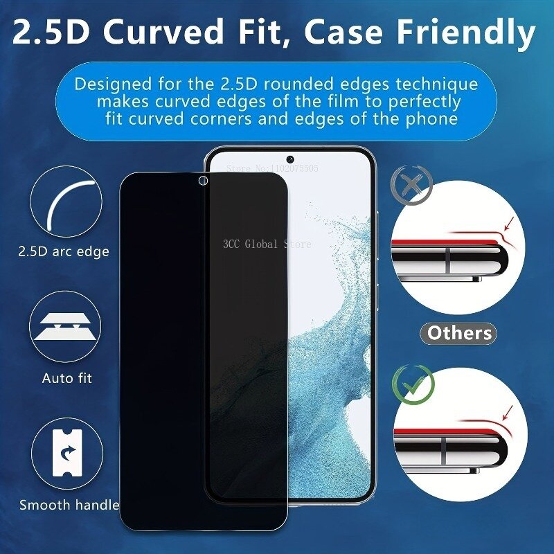 2Packs 9H Privacy Gehard Glas Voor Samsung Galaxy S23 Plus S22 S21 S20 Plus Beschermende Glasfilm